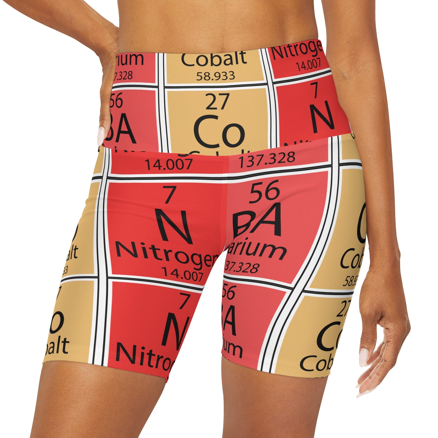 Periodic Table of Elements Lully High Waisted Yoga Shorts