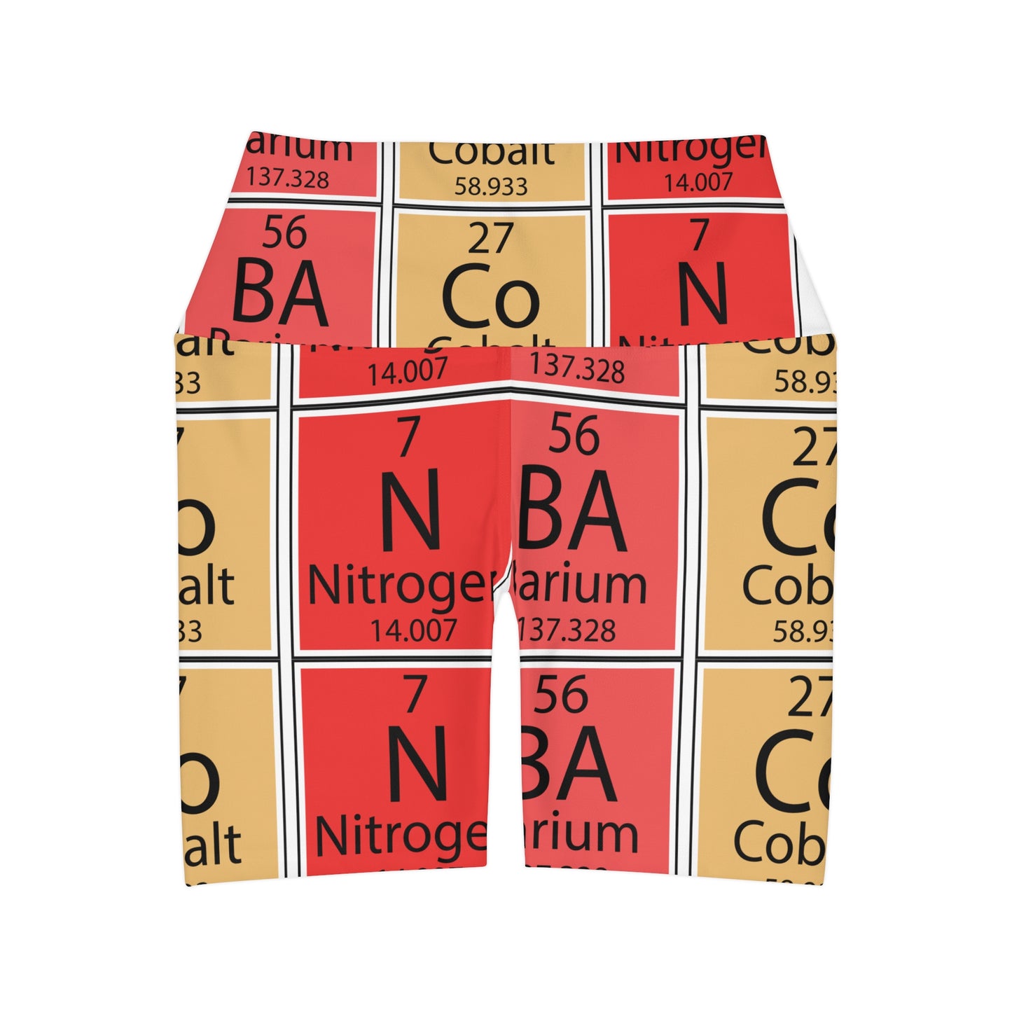 Periodic Table of Elements Lully High Waisted Yoga Shorts