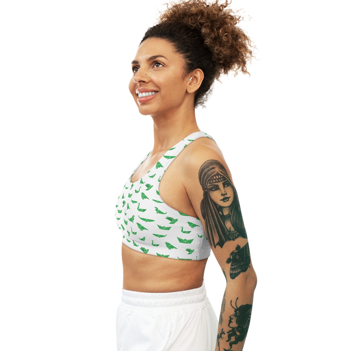 Seamless Sports Bra Dinosaur Origami