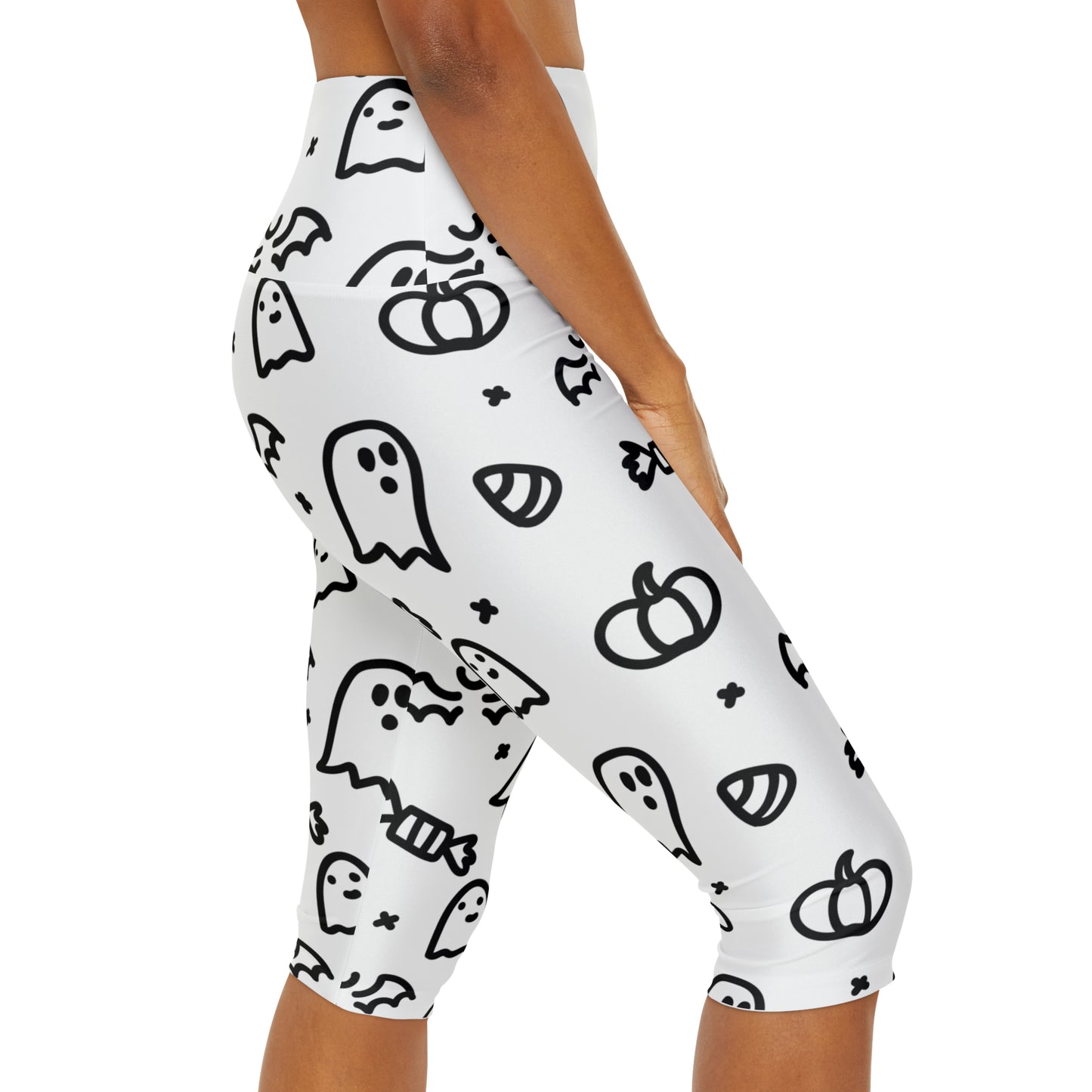 Lully Ghost Halloween Yoga Capri Leggings