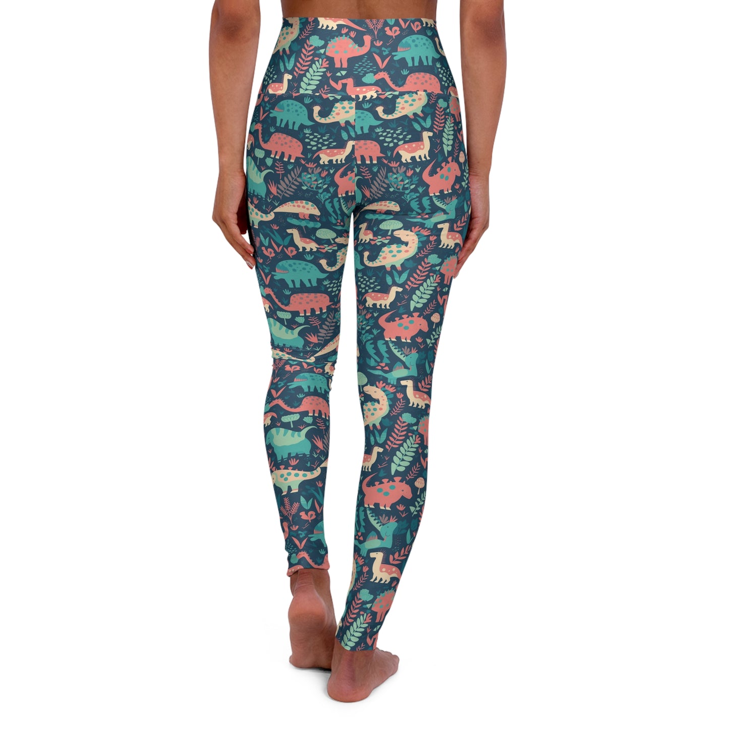 Lully Dinosaur Dark Print High Waisted Yoga Leggings