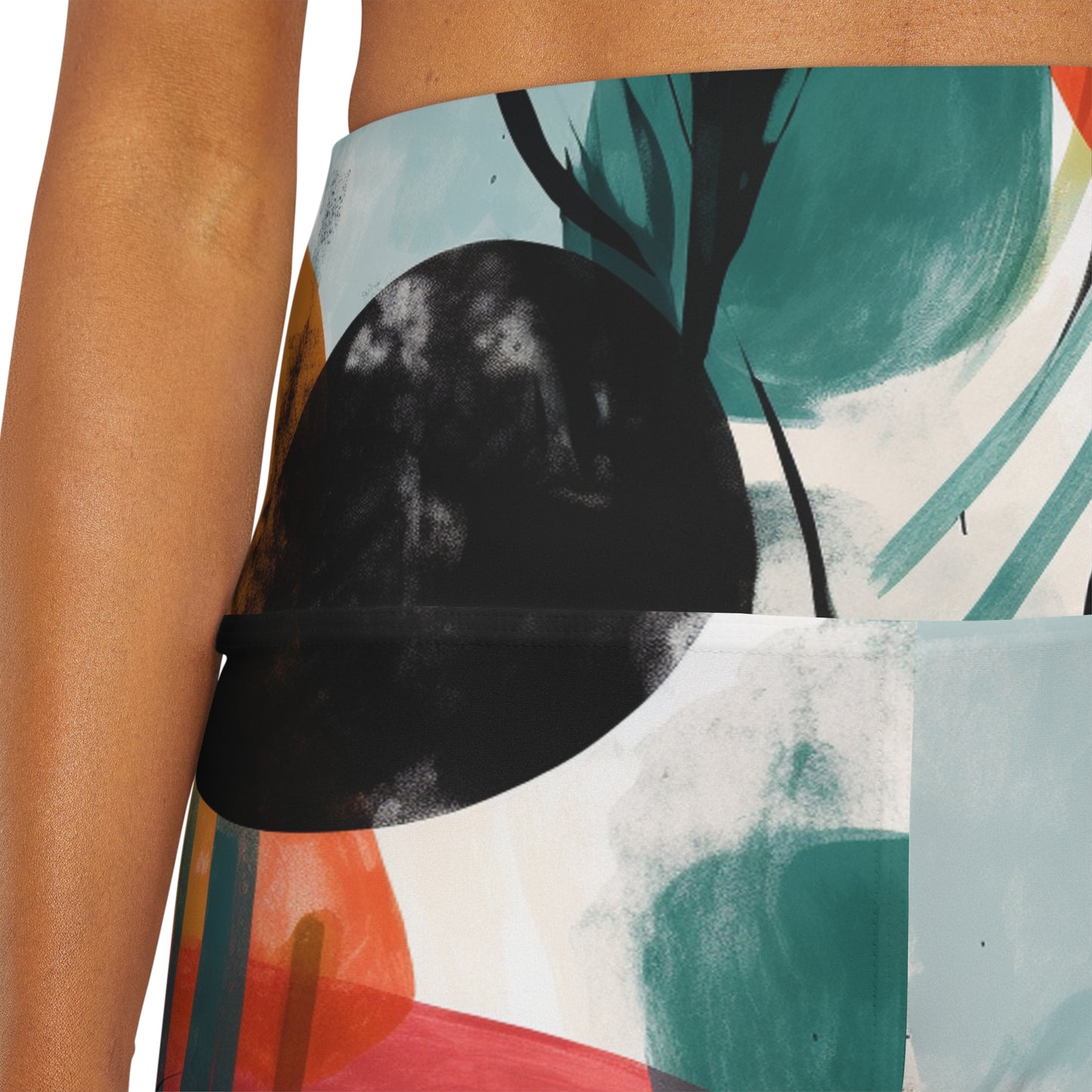 Lully Abstract Painting High Waisted Yoga Shorts