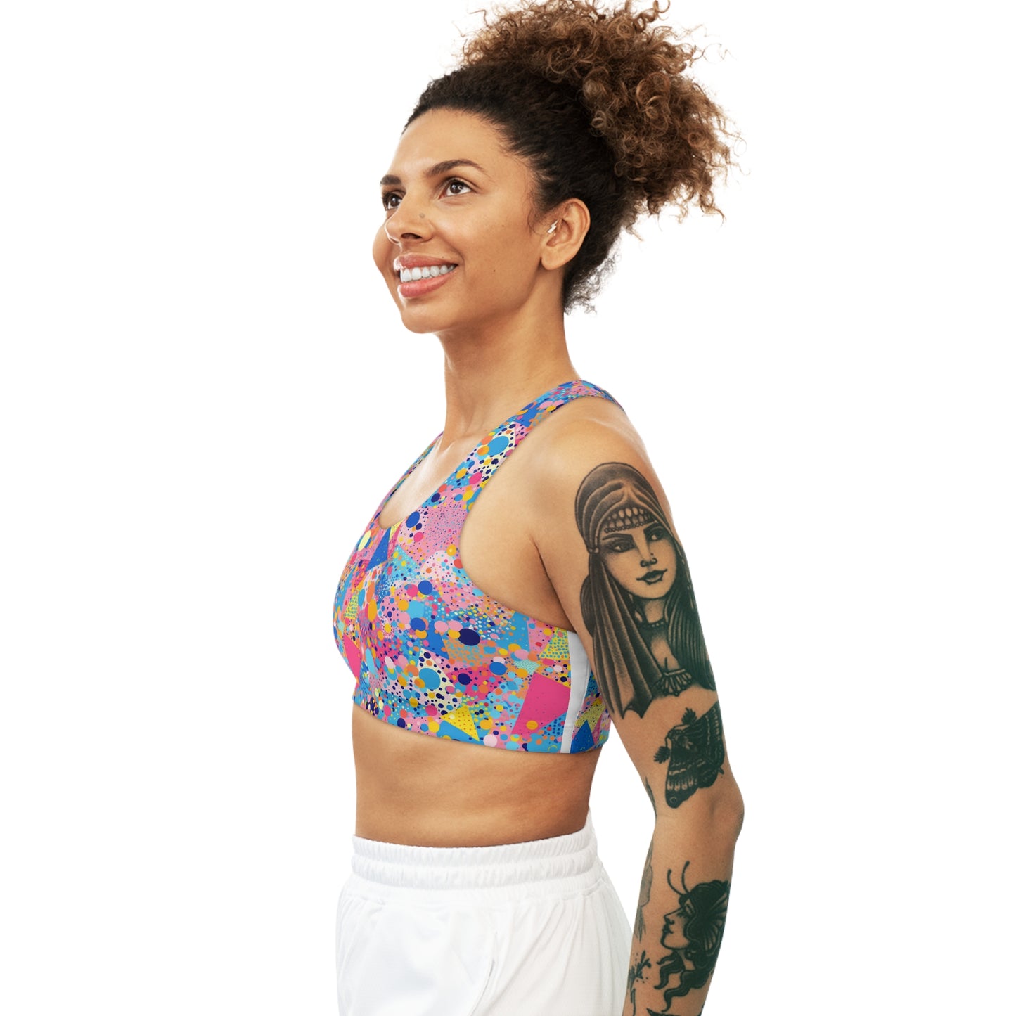 Seamless Sports Bra Abstract Bright and Fun