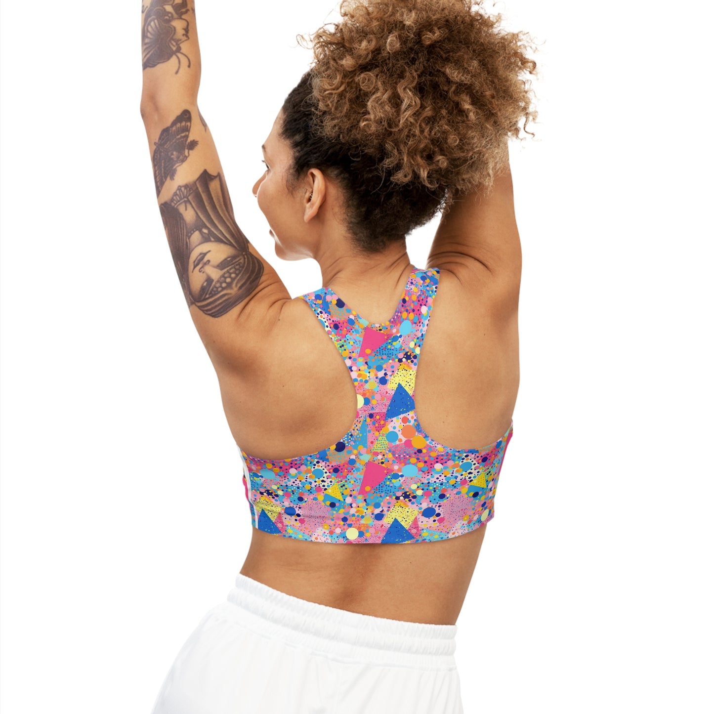 Seamless Sports Bra Abstract Bright and Fun