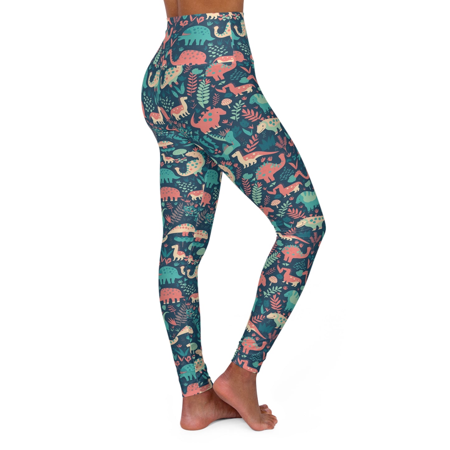 Lully Dinosaur Dark Print High Waisted Yoga Leggings