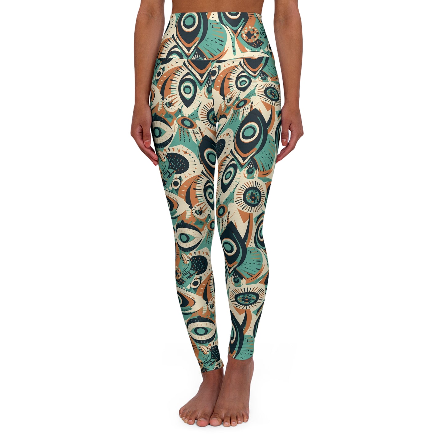 Lully Abstract Eye Print High Waisted Yoga Leggings