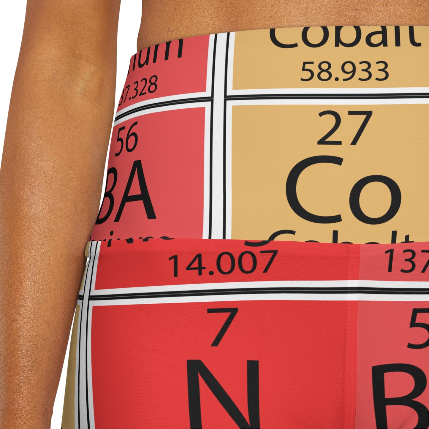 Periodic Table of Elements Lully High Waisted Yoga Shorts