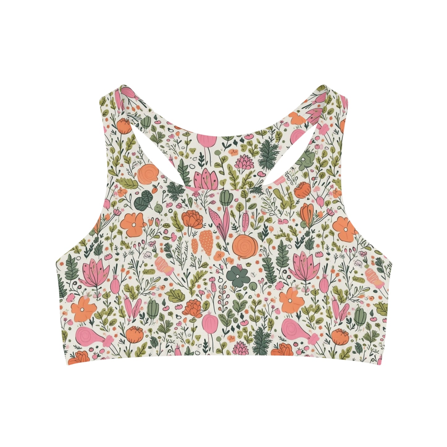 Lully Veggie Print Seamless Sports Bra