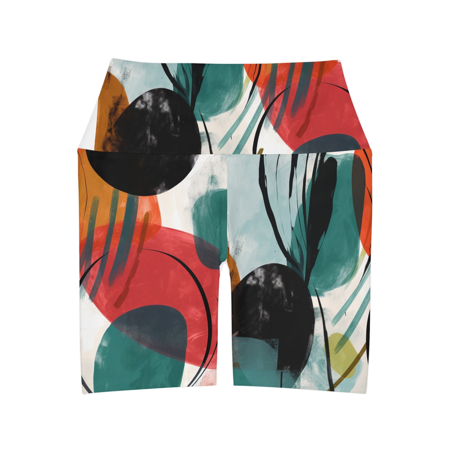 Lully Abstract Painting High Waisted Yoga Shorts