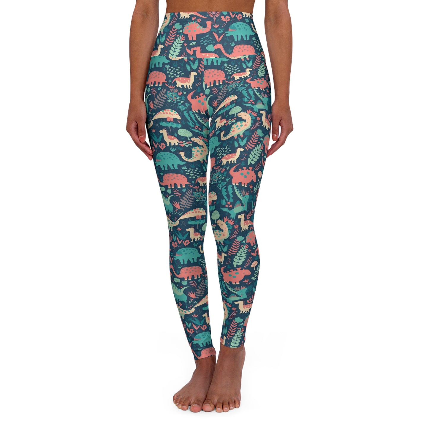 Lully Dinosaur Dark Print High Waisted Yoga Leggings