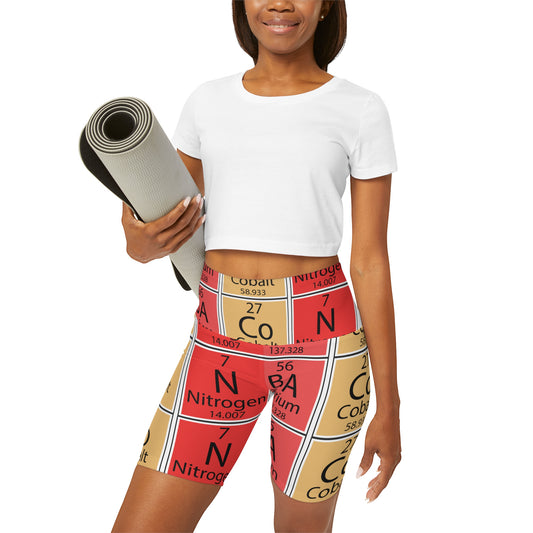 Periodic Table of Elements Lully High Waisted Yoga Shorts