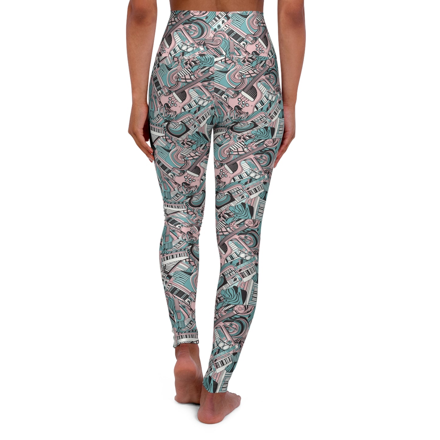 Lully Musical Instrument Design High Waisted Yoga Leggings