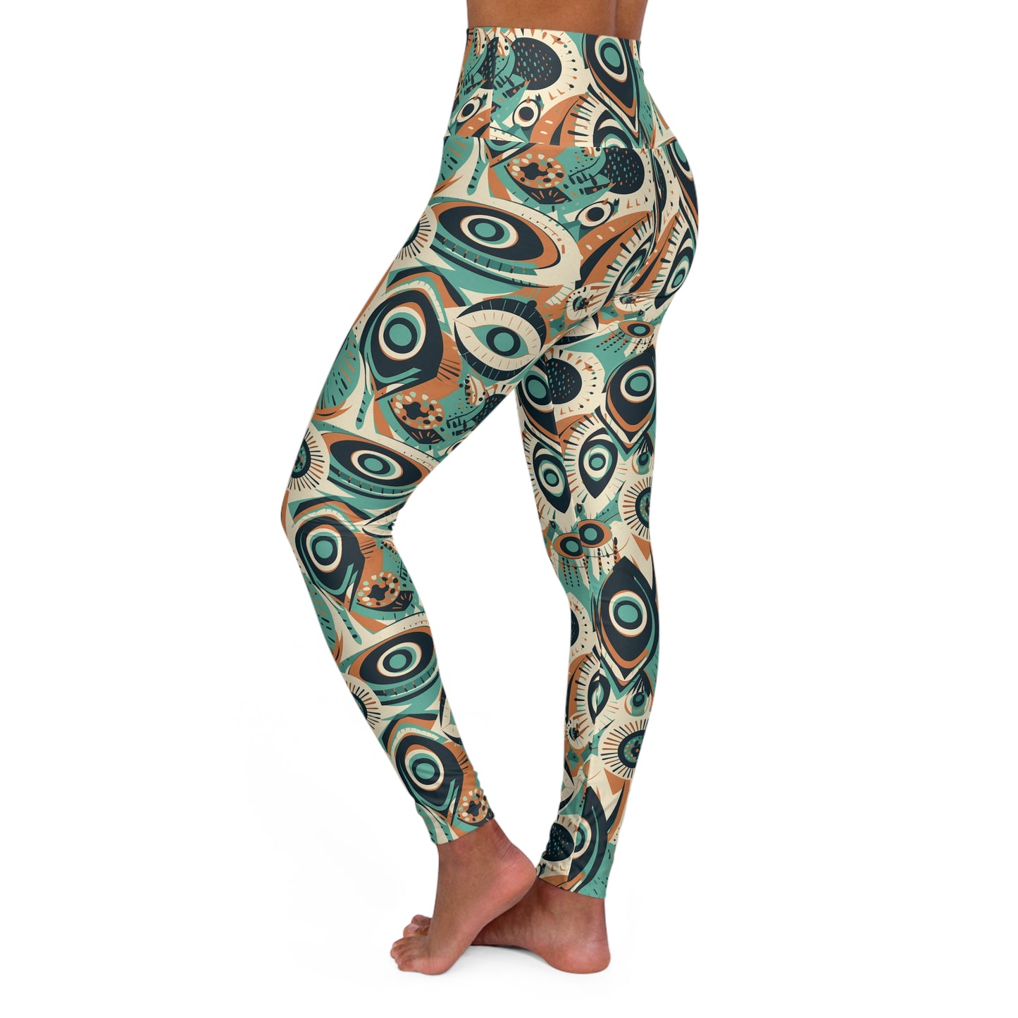 Lully Abstract Eye Print High Waisted Yoga Leggings