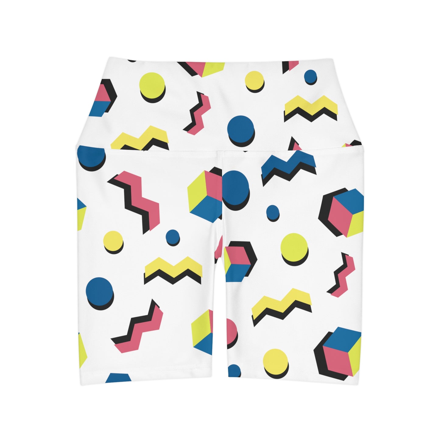 Lully Geometric Shapes High Waisted Yoga Shorts