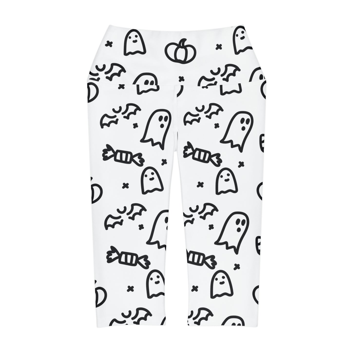 Lully Ghost Halloween Yoga Capri Leggings