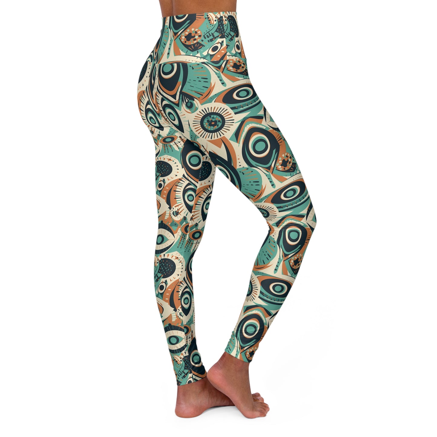 Lully Abstract Eye Print High Waisted Yoga Leggings