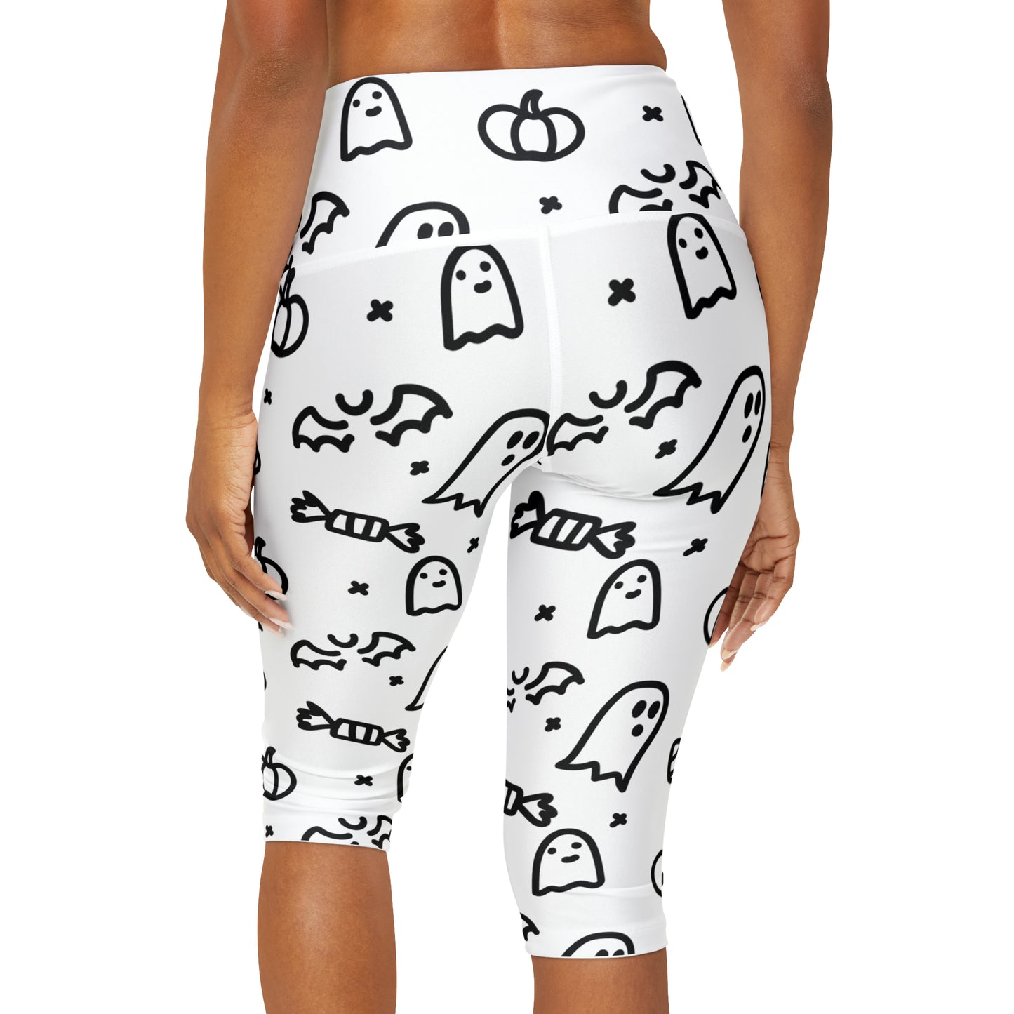 Lully Ghost Halloween Yoga Capri Leggings