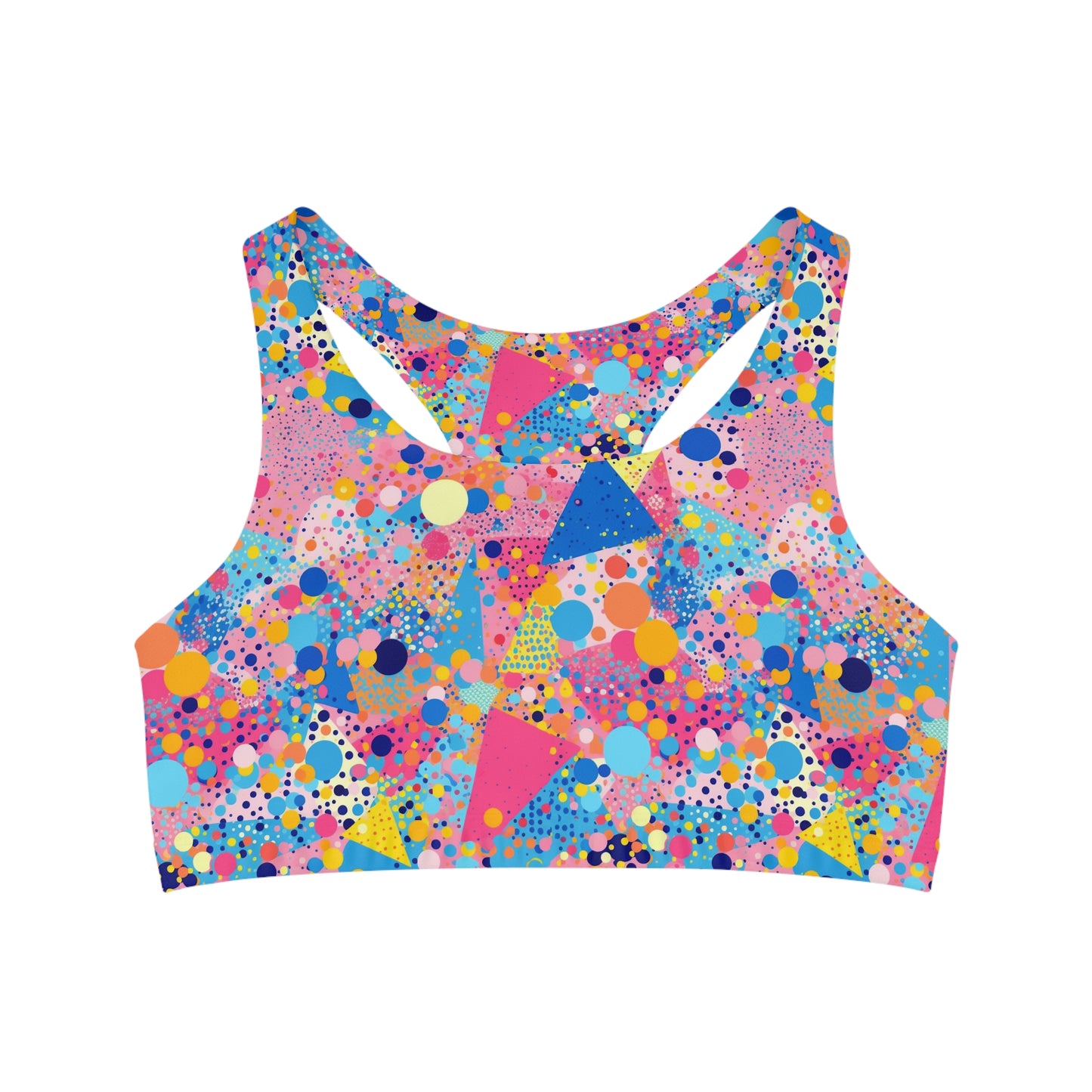 Seamless Sports Bra Abstract Bright and Fun