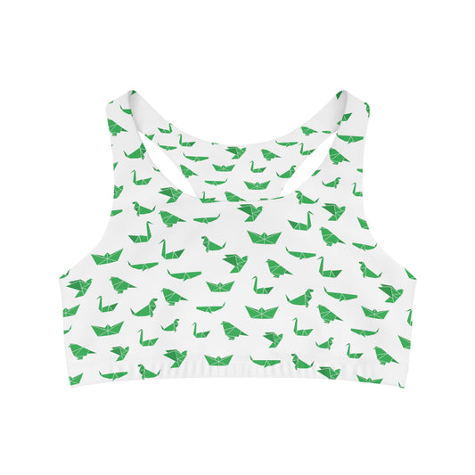 Seamless Sports Bra Dinosaur Origami