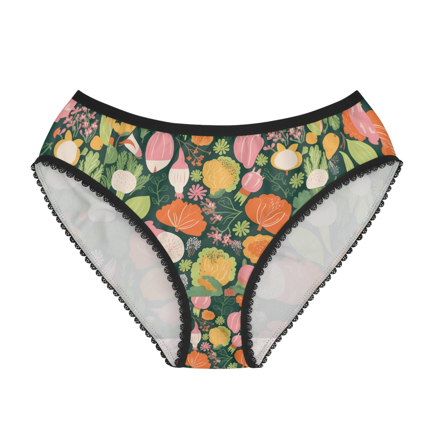 Women's Briefs Underwear with farm vegetables brussel sprouts