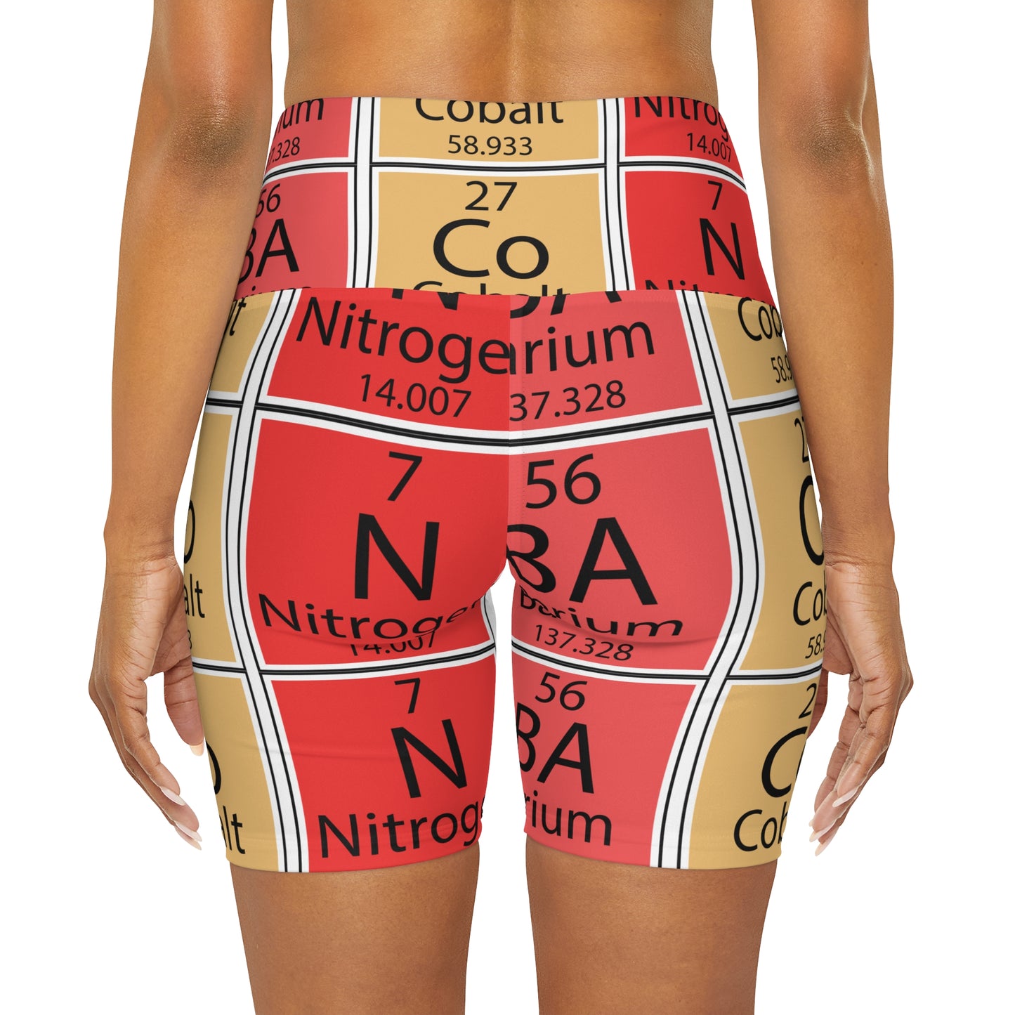 Periodic Table of Elements Lully High Waisted Yoga Shorts