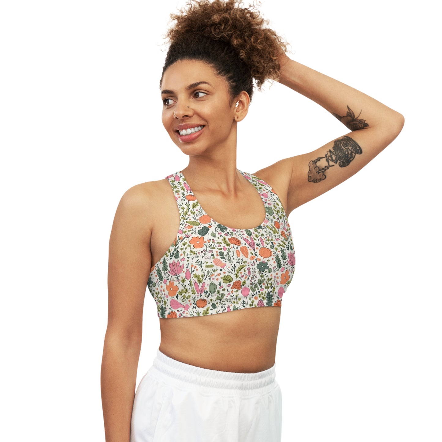 Lully Veggie Print Seamless Sports Bra