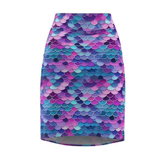 Women's Pencil Skirt Mermaid Fish Print