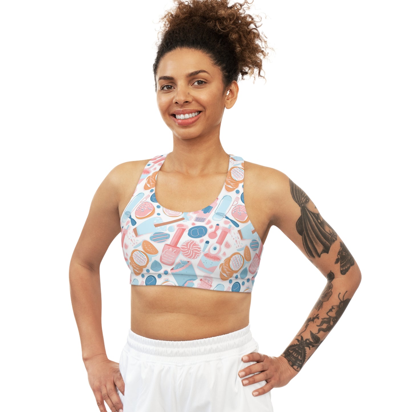 Lully Donut "Bakery Bop" Print Seamless Sports Bra