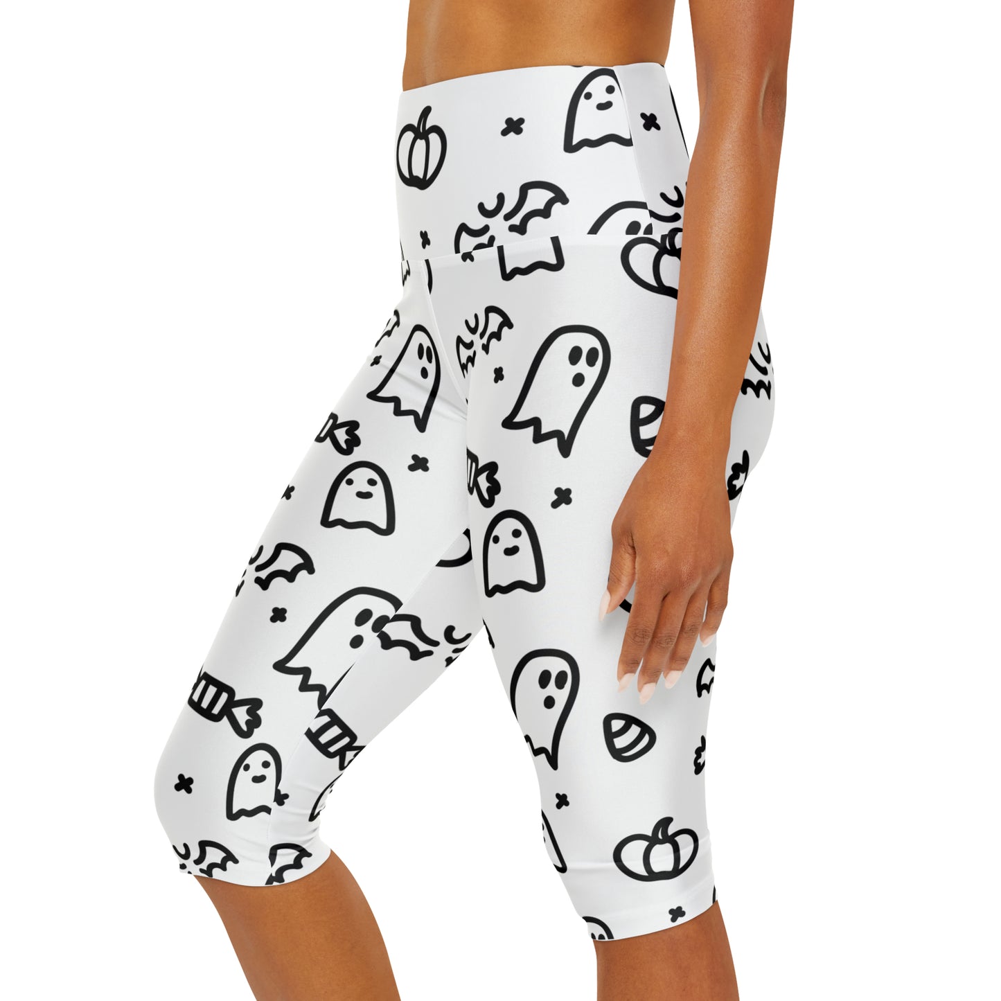 Lully Ghost Halloween Yoga Capri Leggings