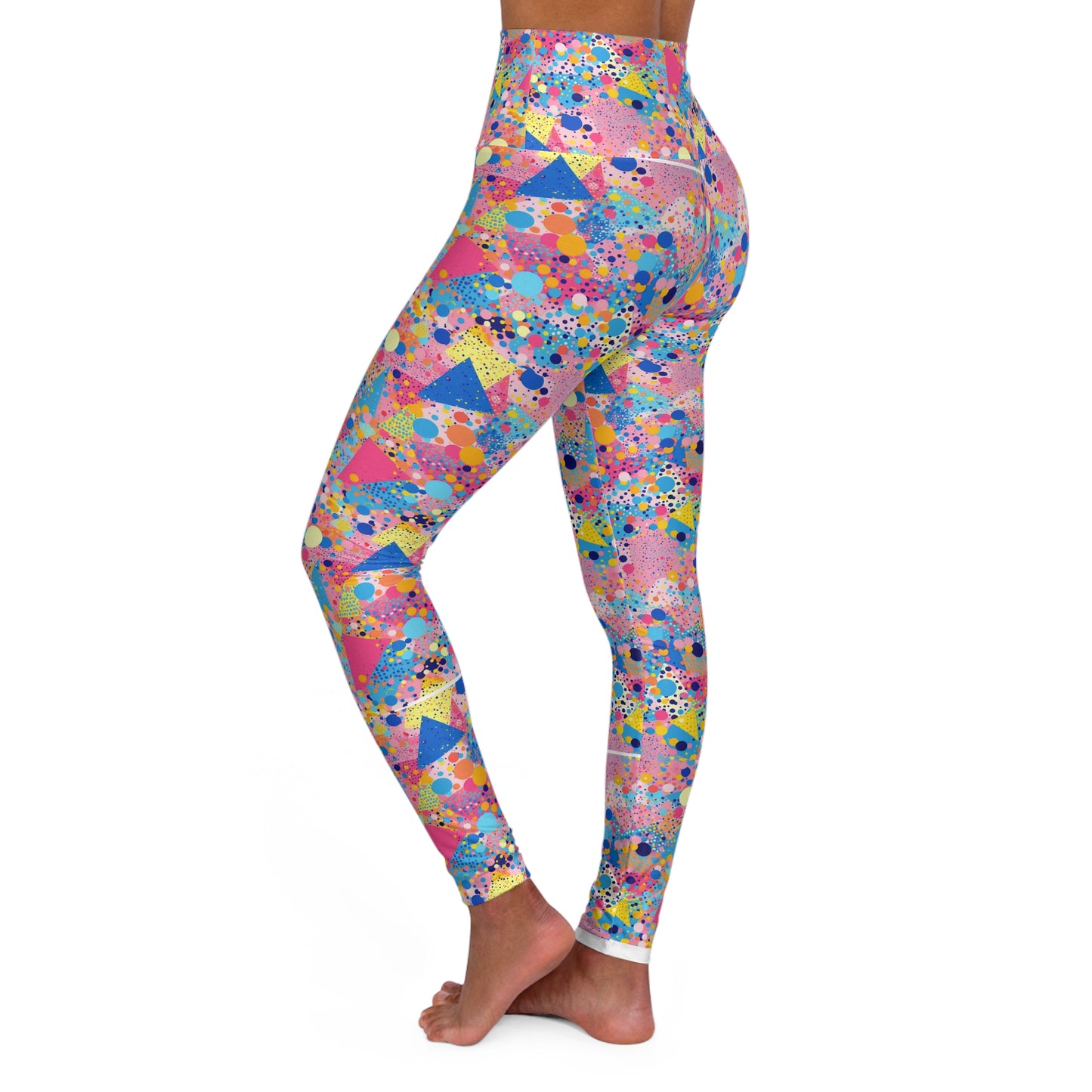 Lully Pink Abstract Painting Design High Waisted Yoga Leggings