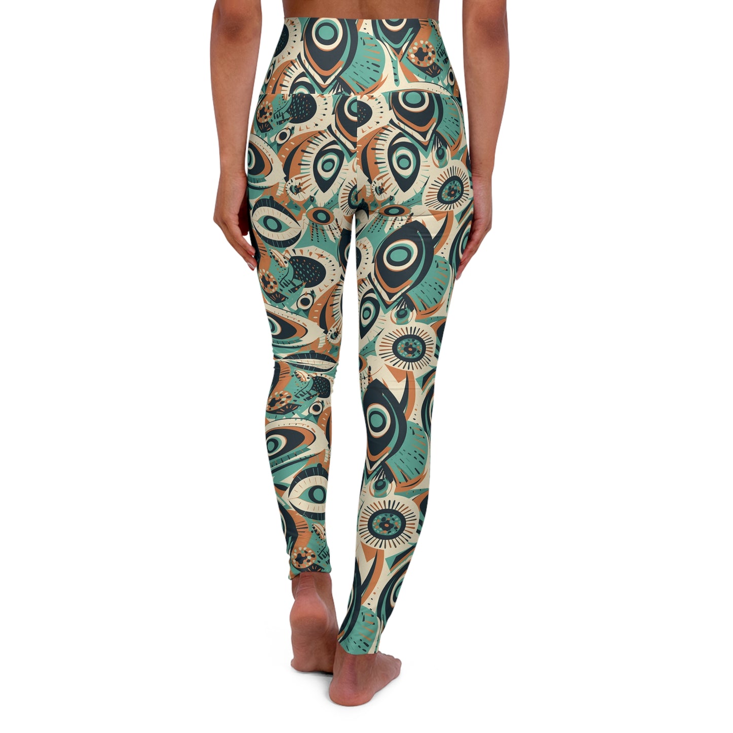 Lully Abstract Eye Print High Waisted Yoga Leggings