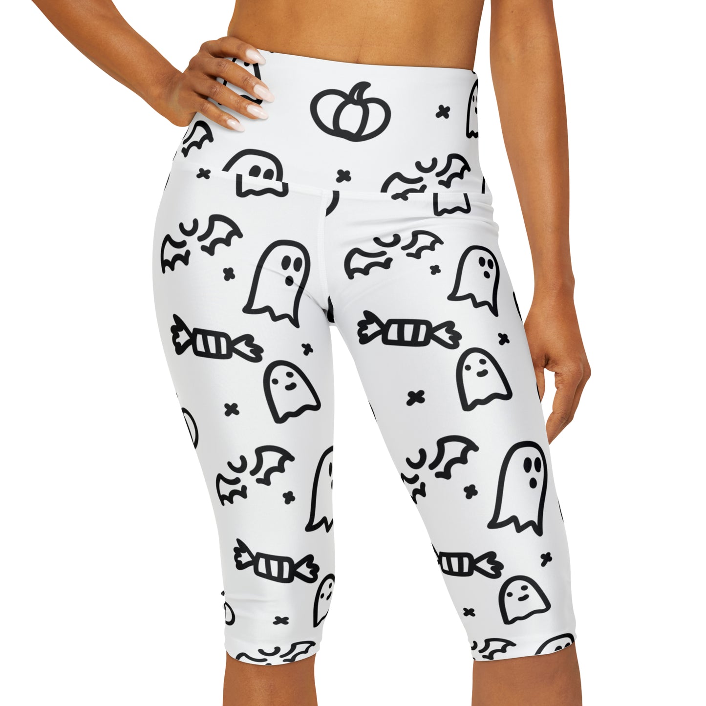 Lully Ghost Halloween Yoga Capri Leggings