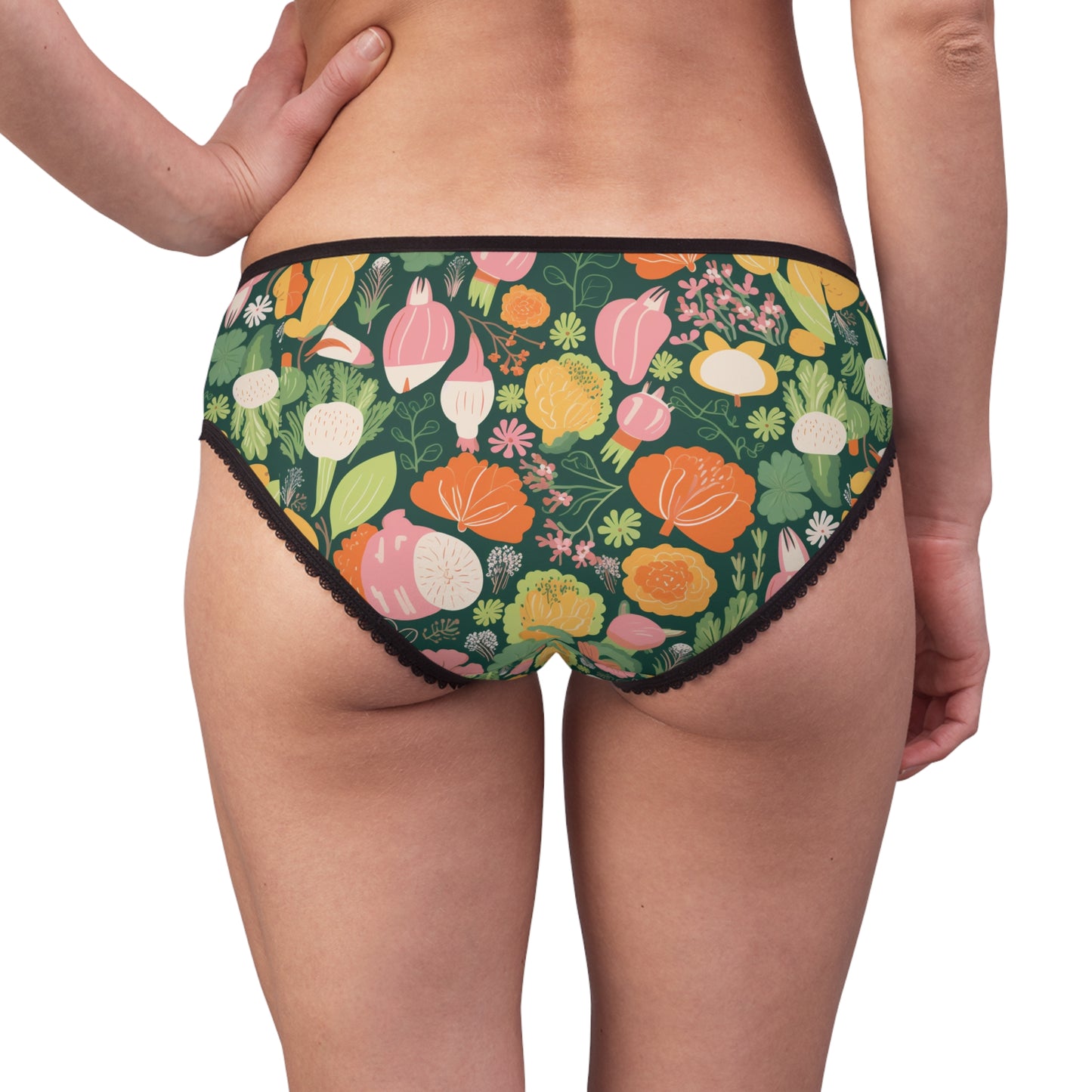 Women's Briefs Underwear with farm vegetables brussel sprouts