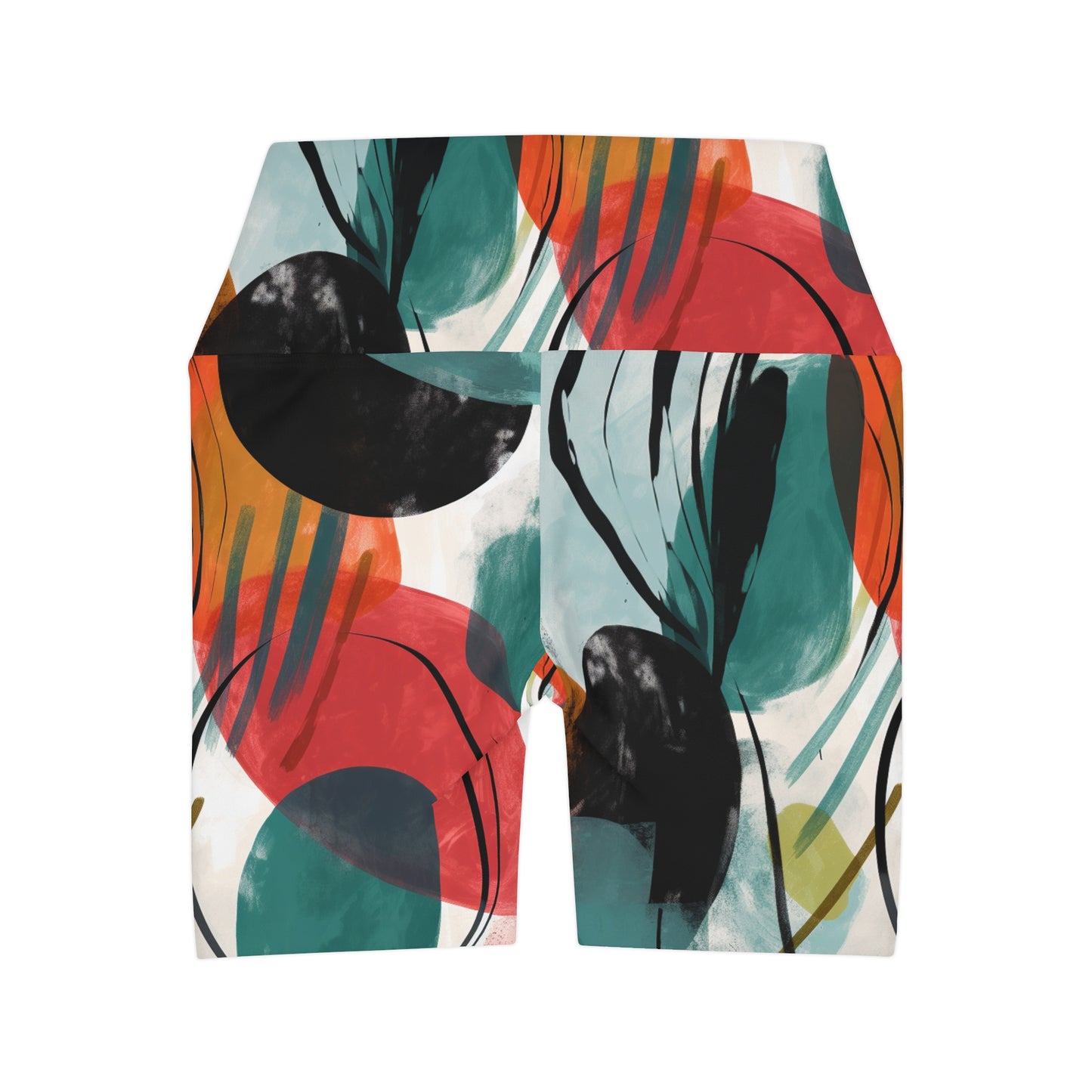 Lully Abstract Painting High Waisted Yoga Shorts