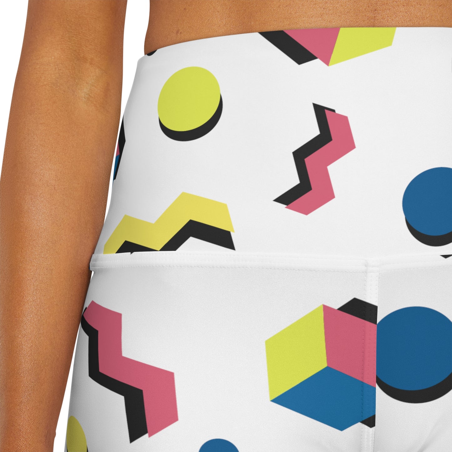 Lully Geometric Shapes High Waisted Yoga Shorts