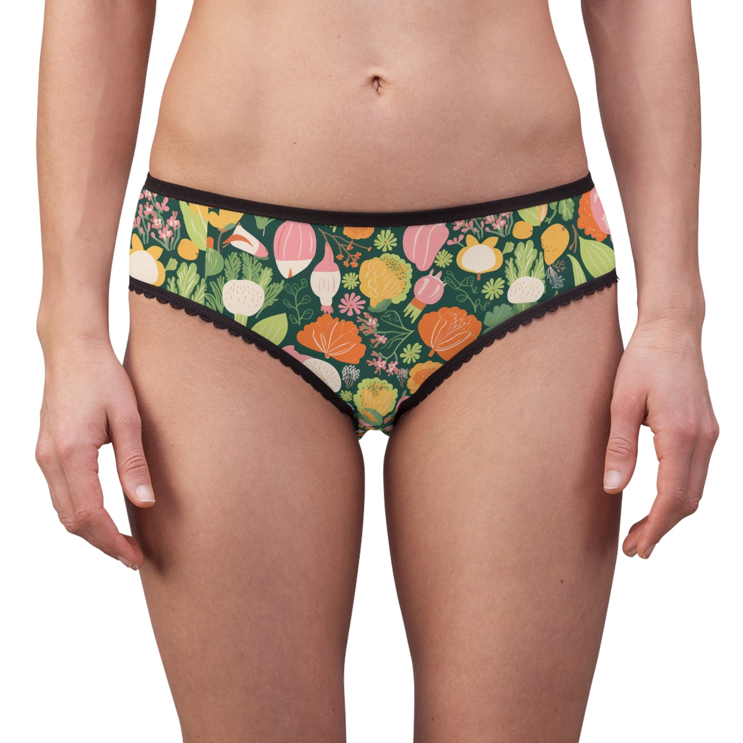 Women's Briefs Underwear with farm vegetables brussel sprouts