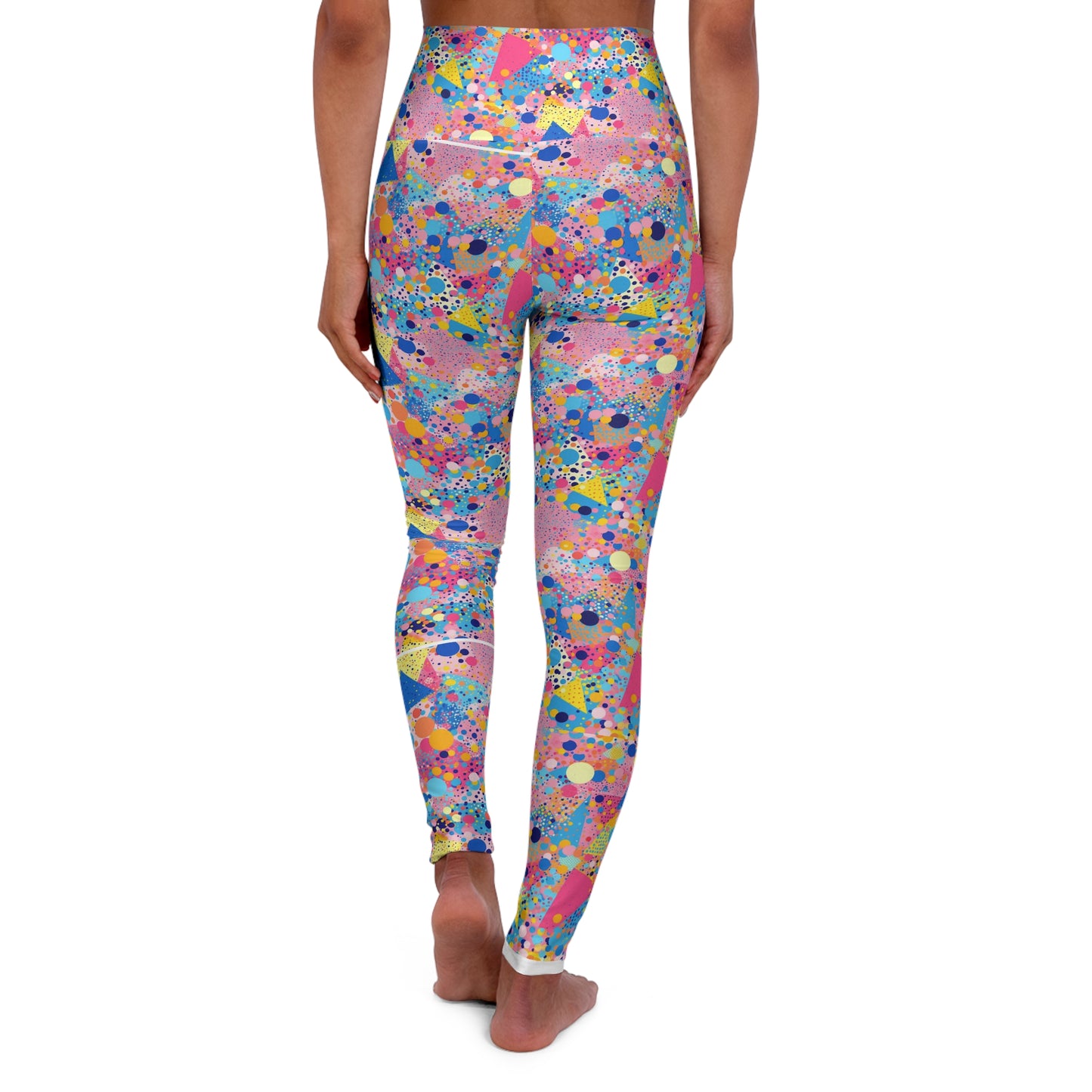 Lully Pink Abstract Painting Design High Waisted Yoga Leggings