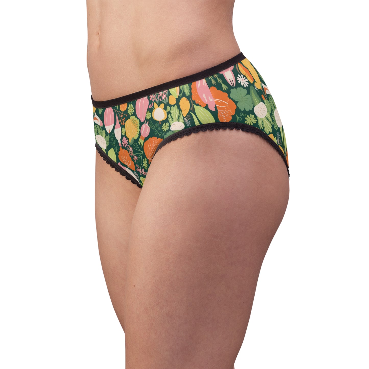 Women's Briefs Underwear with farm vegetables brussel sprouts