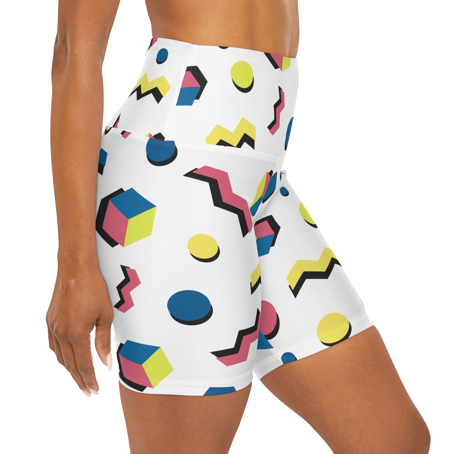 Lully Geometric Shapes High Waisted Yoga Shorts