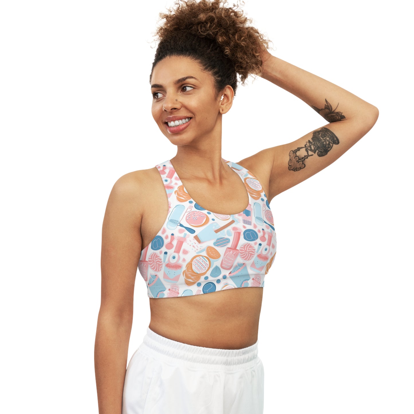 Lully Donut "Bakery Bop" Print Seamless Sports Bra