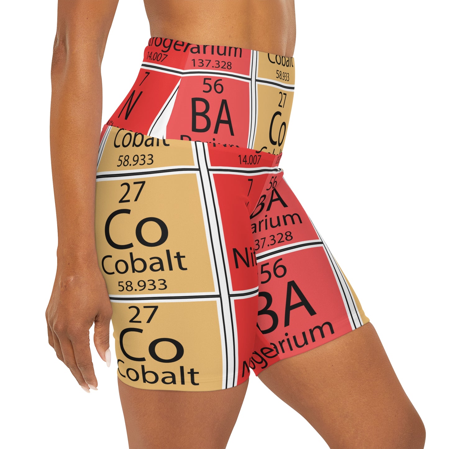 Periodic Table of Elements Lully High Waisted Yoga Shorts