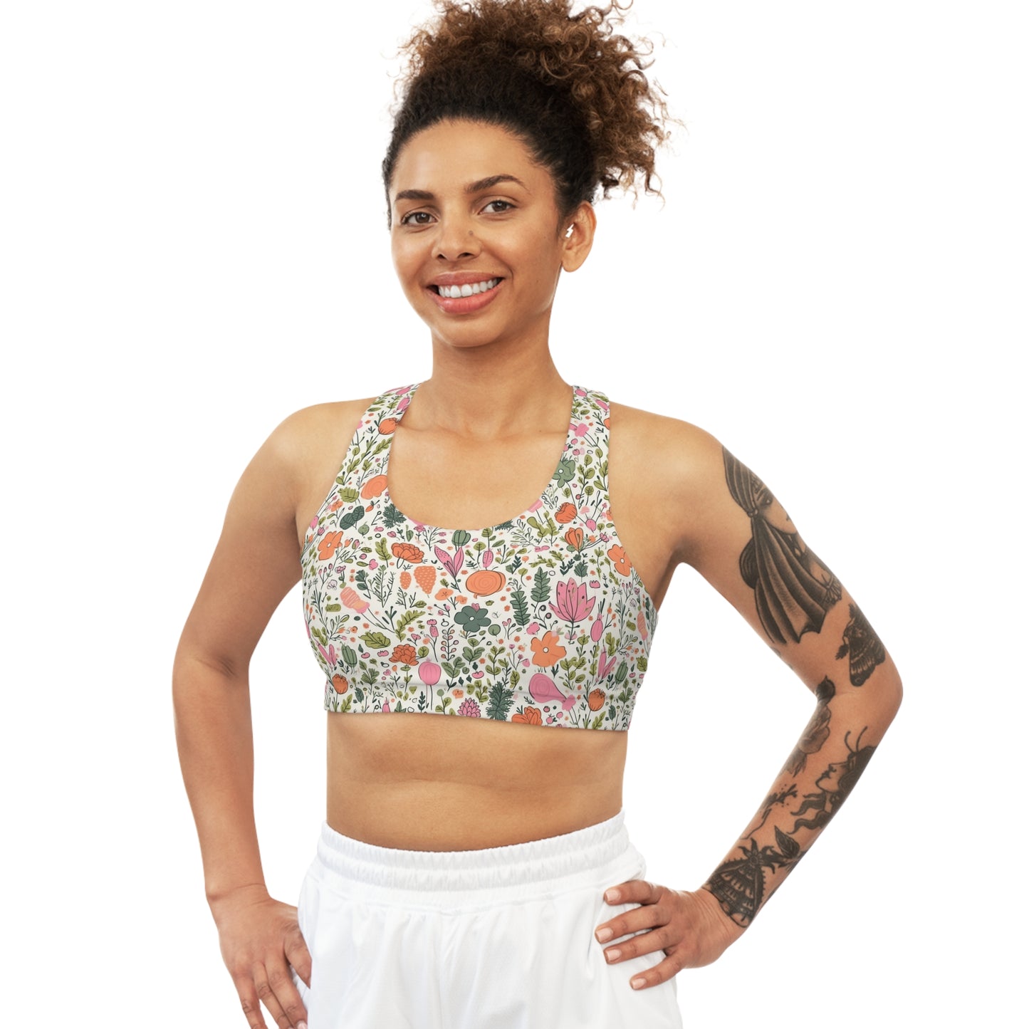 Lully Veggie Print Seamless Sports Bra