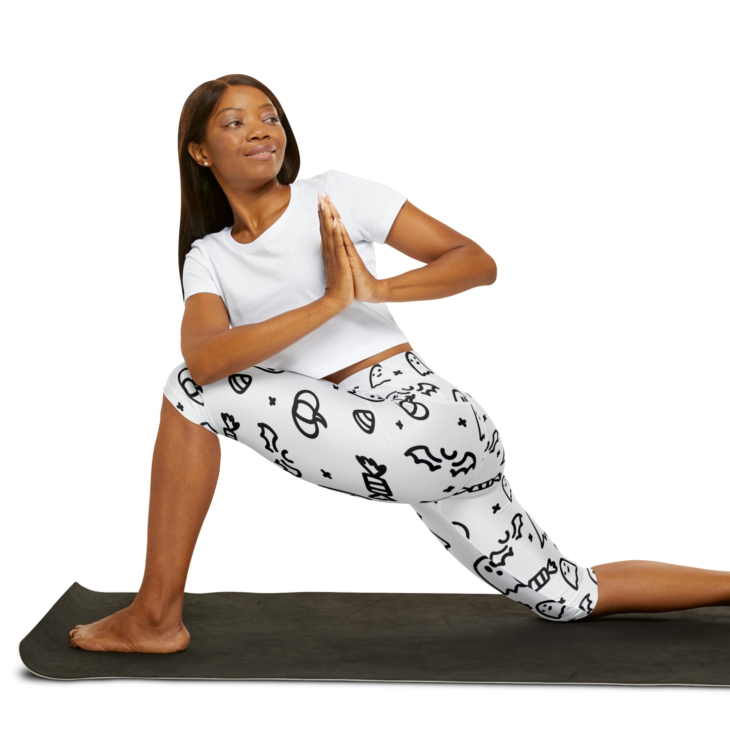 Lully Ghost Halloween Yoga Capri Leggings