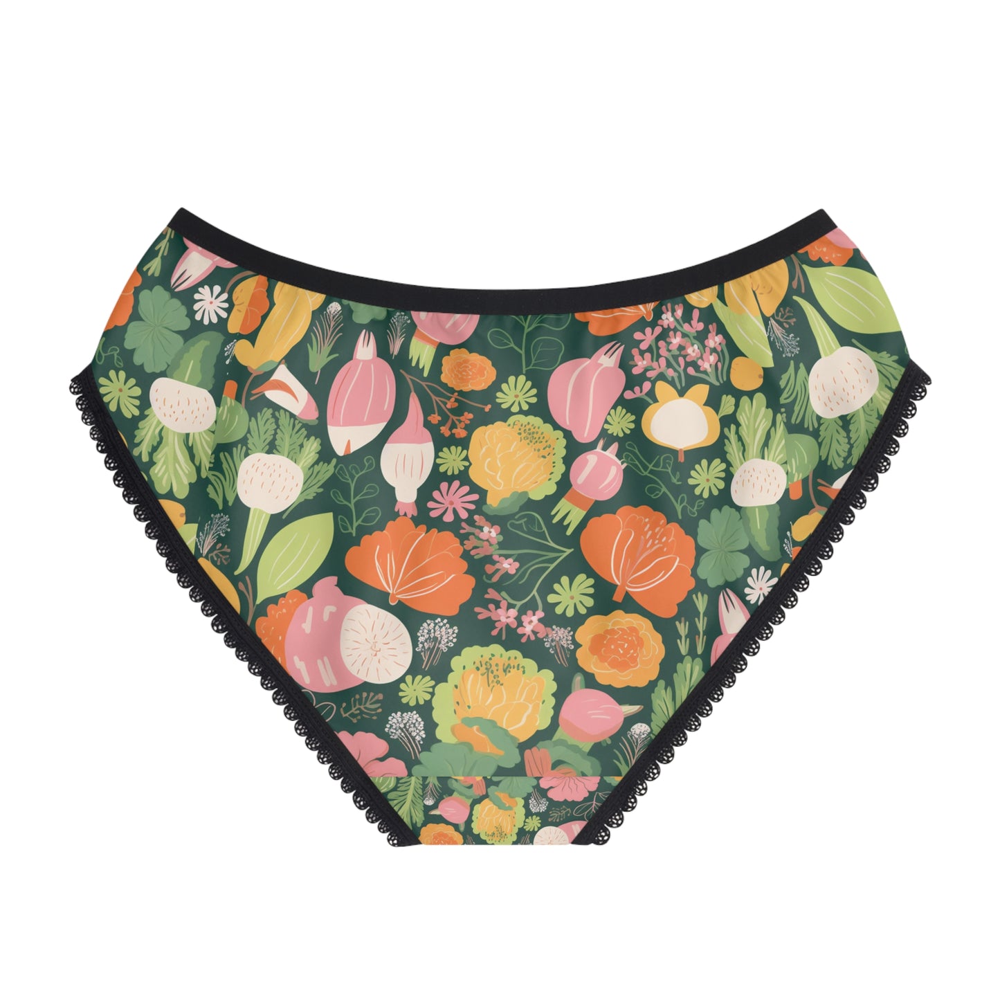 Women's Briefs Underwear with farm vegetables brussel sprouts